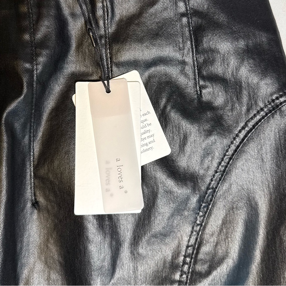 a loves a- Black Vegan Leather Skirt